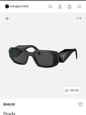 Prada Black Faceted Sculptural Sunglasses